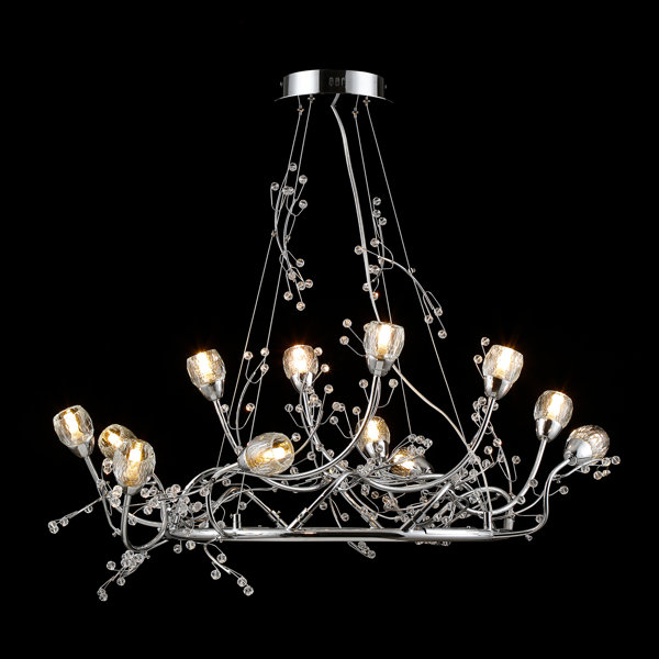 12 Light Dimmable Geometric Chandelier Tree Like Lamp